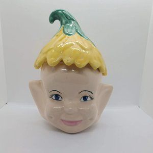 Vintage PIXIE Elf  Cookie Jar, Rare Vintage Cookie Jar 1960s, Collectors Cookie